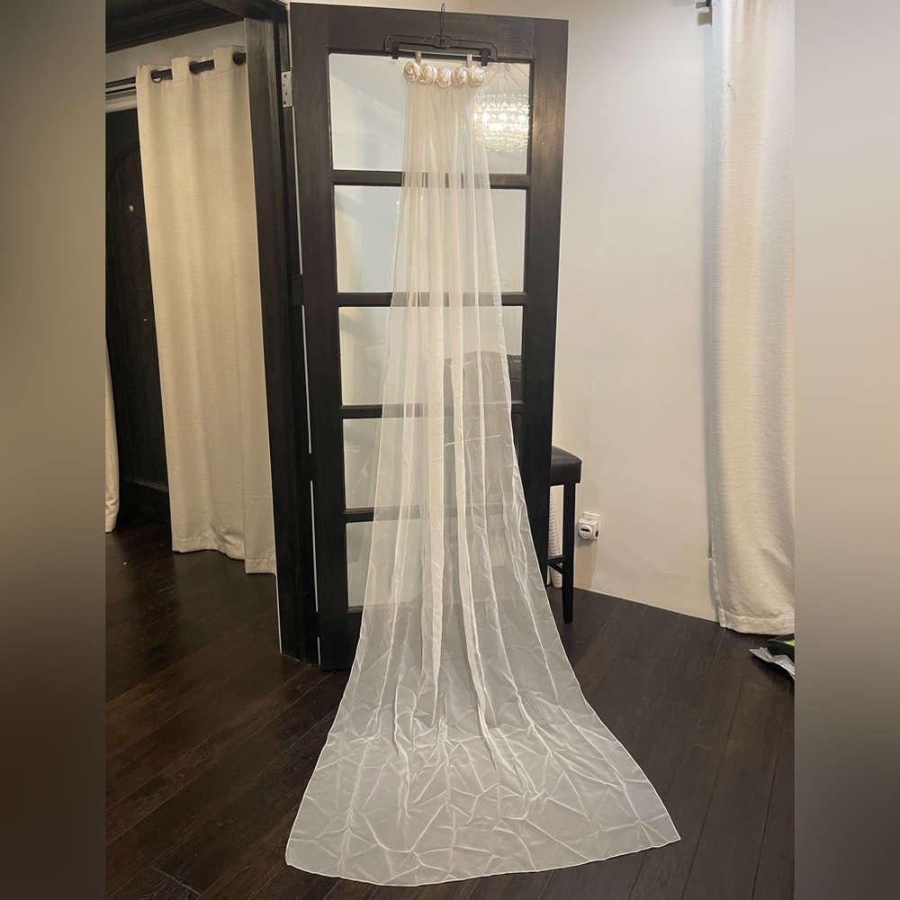 9ft long chiffon wedding train. Never used .